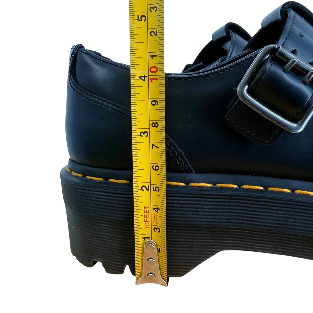 Dr. Martens Bethan Mary Jane T-bar Chunky Lug Platform Women 42 10 Smooth Black